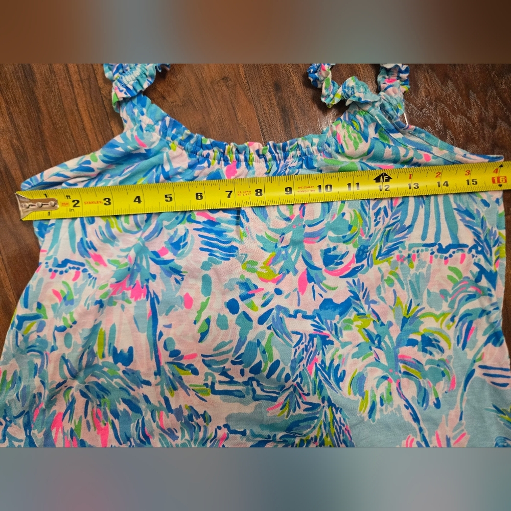 Lilly Pulitzer Floral Beachy Loro Top In Blue Ibiza Cabana Cocktail XS - Picture 5 of 6
